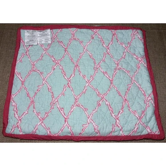 Pottery Barn Lilly Pulitzer Sham Fan Sea Pants Reversible Cotton Quilted Std - Picture 10 of 12